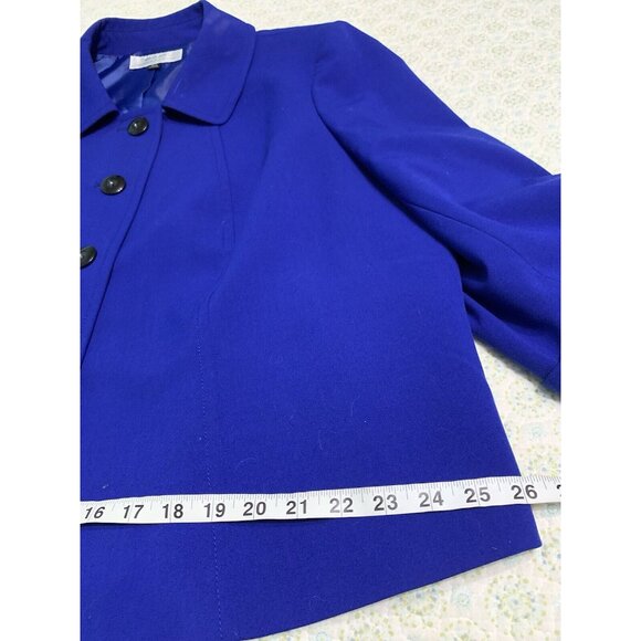 Tahini Plus Women Jacket 20W Purple 3/4 Sleeves Lined Buttons Office Business - Picture 8 of 9